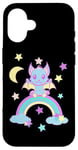 Coque pour iPhone 16 Chauve-souris pour Halloween - Arc-en-ciel - Pour enfant