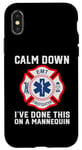 Coque pour iPhone X/XS Calm Down I've Done This On A Mannequin EMT drôle