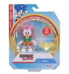 Sonic The Hedgehog Classic Amy 4”  10cm Action Figure with Yellow Chaos Emerald