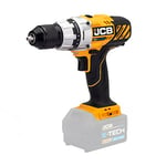 JCB 18V Cordless Drill Driver, Bare Unit, Variable Speed & 16+1 Position Torque, LED Light, 13mm Keyless Chuck, Belt Clip & Rubber Grip - 3 Year Warranty