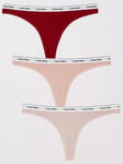 Calvin Klein 3 Pack Thong - Multi, Multi, Size Xl, Women