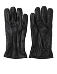 JACK & JONES Men's Jacmontana Leather Gloves Sts Gloves, Black, S-M