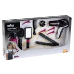 Theo Klein 5873 Mégaset de coiffure Braun Satin Hair 7 | Avec lisse|cheveux, brosse et de nombreux autres accessoires | Sèche|cheveux à piles | Dimensions de l'emballage : 48 cm x 8 cm x 26 cm | Jouet pour enfants à partir de 3 ans