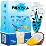 Revival Rapid Rehydration, Electrolytes Powder - High Strength Vitamin C, B1, B3, B5, B12 Supplement Sachet Drink, Effervescent Electrolyte Hydration Tablets - 12 Pack Pina Colada