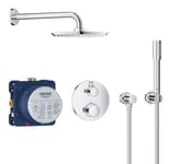 GROHE Grohtherm Perfect Shower Set with Rainshower Cosmopolitan 210 Head Shower, Hand Shower and Thermostat, Chrome, 34732000