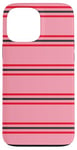 Coque pour iPhone 13 Pro Max Rose et rouge rayé mignon girly esthétique Preppy Stripe