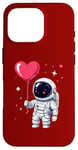 Coque pour iPhone 16 Pro Adorable ballon flottant en forme de cœur Explorateur spatial