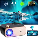 Vidéoprojecteur T82,18000 Lumens¿Retroprojecteur Fhd 1080P, Vidéoprojecteur 4K Wifi Bluetooth Andorid, Avec Boutons Écran Tactile Pour Smartphone,Pc,Switch,Tv Box