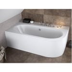 Baignoire asymétrique gauche - avec Tablier Blanc - Repose Tête offert - avita - 180x80 - blanc