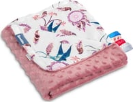 Sensillo Minky Blanket 75X100 Retro Pink Birds 4309/4230