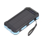 Portable Solar Power Bank 30000mAh Blue Solar Power Bank W/LED Camping UK