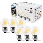 LVWIT E27 LED Filament Bulb,5.5W LED Vintage Globe Bulb,E27 Edison Screw Bulb,Golfball Mini Globe Bulb 60W Equivalent, 806Lm, Warm White 2700K, Not-dimmable(6 PCS)