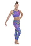 Velocity Pro Ensemble haut court et legging pour filles Idéal pour la gym, l'entraînement, la course, l'été, la gymnastique, le yoga (gris Samba, 5–6 ans)