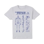 The Terminator T-800 Schematic Unisex T-Shirt - White - XS