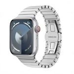 Metallrem För Apple Watch 9 8 7 45mm 41mm Ersättningsarmband i rostfritt stål För iwatch 6 5 4 3 2 SE 44mm 40mm Ultra/2 49mm Silver