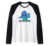 Ghostbusters Ghost Slimer Colorful Neon Big Chest Logo Raglan Baseball Tee