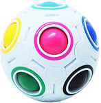 YESSICA Magic Rainbow Ball, Color Matching 3D Fidget Cube Puzzle Toy Brain Teasers Educational Toy For Kids & Adults, White