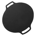 (29cm)Korean BBQ Grill Pan Fast Uniform Cooking Dual Handle Korean Round