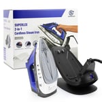 2600W Cordless Steam Iron Ceramic Soleplate Self Clean Function Charging Base