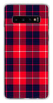 Coque en silicone imprimée compatible Samsung Galaxy S10 Plus Tartan Rouge 2