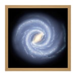 Space NASA Milky Way Galaxy Map Stars Illustration Square Framed Wall Art Print Picture 16X16 Inch