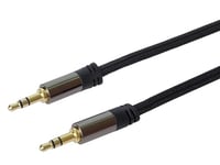 PremiumCord Câble Jack Stéréo Hq 3,5 mm, Fiche Jack 3,5 mm, Stereojack Mâle vers Mâle, Câble de Connexion Audio Casque Aux, Blindé, Connecteur Métallique, Tressé, M/M, Longueur 1,5 m