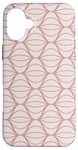 Coque pour iPhone 16 Plus Pink Beige Wave Curve Shell Art Nouveau Geometric Pattern