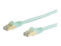 Startech.Com 7M Cat6a Ethernet Cable, 10 Gigabit Shielded Snagless Rj45 100W Poe Patch Cord, Cat 6A 10Gbe Stp Network Cable W/Strain Relief, Aqua, Fluke Tested/Ul Certified Wiring/Tia - Category 6A - 26Awg (6Aspat7maq) - Patch-Kabel - Rj-45 (Hane) T