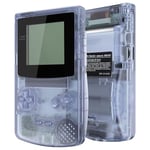 eXtremeRate Coque Série Transparente avec Boutons pour Gameboy Color GBC, Compatible avec GBC OSD IPS & Regular IPS & Standard LCD, Console et Écran IPS Non Incluse-Bleu Glacier Transparent &Noir