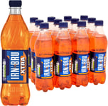 IRN-BRU XTRA, 12 Pack Zero No Sugar & Low Calorie Fizzy Drinks Multipack Bottles