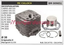 Cylindre Piston Segments Mc Culloch Moteur Débroussailleuse Cabriolet 300 009851