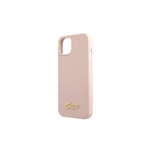 Guess kotelo iPhone 13 Pro Max 6.7" GUHMP13XLSLMGLP vaaleanpunainen kova kotelo Silicone Script Gold Logo Magsafe