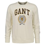 GANT Sweat-Shirt Graphique à col en C Maillot de survêtement, crème, L Homme