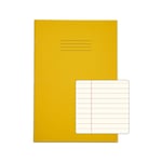 Rhino A4 Special Exercise Book 48 Page Ruled F8M Yellow with Tinted Cream Paper 