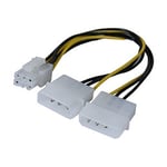 Adaptateur d alimentation Molex vers PCI-E 6 pins - 25 cm