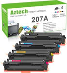 Cartouche de Toner Compatible pour HP 207A 207X Color Laserjet Pro MFP M283fdw M255dw M282nw M283fdn M255nw W2210A W2210X W2211A W2212A W2213A (Noir,Cyan,Jaune,Magenta,Pack de 4)