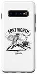 Coque pour Galaxy S10+ Rodéo de Fort Worth, Texas, Bull Rider, Steer Wrangler Cowboy