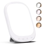 SAD Lamp,10000 Lux SAD Light Therapy Lamp with 4 Color Models,5 Brightness Levels,4 Timer Setting Compact Size Full UV-Free Daylight Lamp Wall Mountable Support Smart Plug Sunlight Lamp