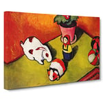 August Macke Toys Classic Painting Canvas Wall Art Print Ready to Hang, Framed Picture for Living Room Bedroom Home Office Décor, 30x20 Inch (76x50 cm)