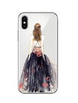 IPHONE X (IPHONE 10) Case Soft Gel Resistant Shockproof (Blue Dress)