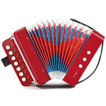 Accordéon pour Enfant, Accordeon Enfant à 10 Touches avec Sangles, Instrument de Musique Accordéon pour Débutants, Accordéon Enfant de 3 Ans et Plus, Rouge