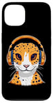 iPhone 13 Leopard Gecko with Headphones Music Funny Case