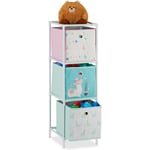 Etagère enfant boîtes superposées, rangement jouets, design Lama, pour chambre d'enfant, 89x27,5x30 cm, coloré - Relaxdays