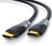 Câble HDMI 2.0b UHD 4k @60Hz 18 GBits de 2m - Ethernet Haut Debit - HDMI 2.0b 2.0a 2.0 1.4a - 4K Ultra HD 2160P fullHD 1080p - 3D Arc et CEC - Triple Blindé - Revêtement en PVC Noir