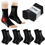 cheap4uk 4 Pairs Neuropathy Socks Ankle Compression Socks for Women & Men Plantar Fasciitis Socks Ankle Support Brace for Sprained Ankle Breathable Anti-Slip Soothe Socks for Pain Relie(Black,8-11)