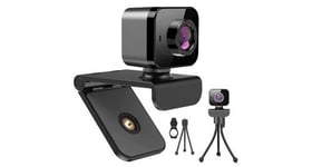 Webcam noir 1080p 60fps hd usb plug-play avec trépied pour prise de vue vidéo