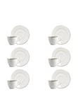 Excelsa Gold Lot de 6 tasses à café avec soucoupe, porcelaine, blanc, bord doré