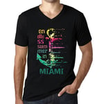 Homme Tee-Shirt Col V Un Été Sans Fin À Miami - Endless Summer In Miami - T-Shirt Graphique Éco-Responsable Vintage Cadeau Nouveauté