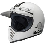 Retrohjälm bell - Moto 3 steve mcqueen glans vit svart xl composite fiber