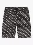 BOSS Kids' Monogram Swim Shorts, Black